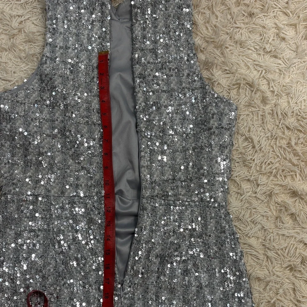 Amanda Uprichard Silver Sequin Dress - Picture 7 of 9